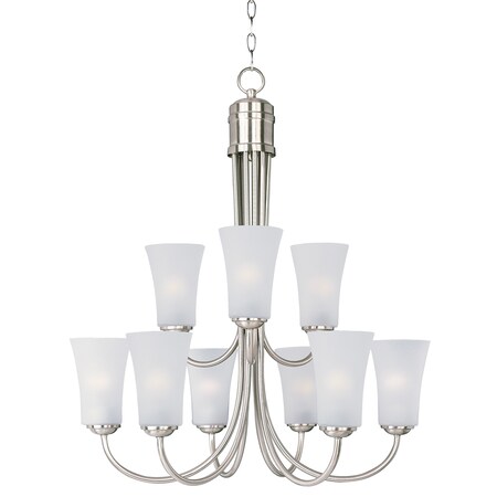 Maxim Lighting Logan 9-Light 28.5" Wide Satin Nickel Chandelier 10046FTSN